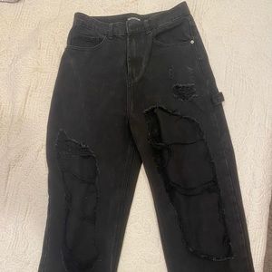 Pretty Little Thing. Black ripped jeans. Size 12